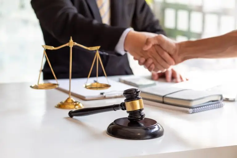 justice and law concept. male lawyer working in office